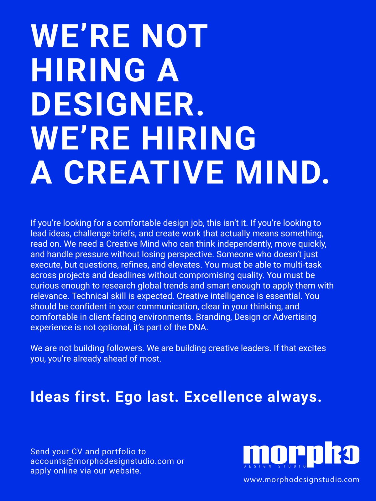 Morpho Design Studio - Vacancy for Designer